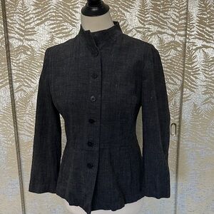 Eileen Fisher Charcoal Buttoned Blazer